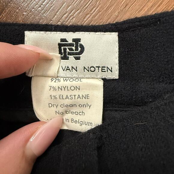 Dries Van Noten High Rise Skinny Wool Blend Dress Pants Black Career Sz40 (US 4) - Picture 7 of 8